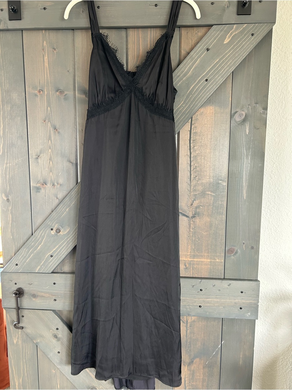 Old Navy Black Lace-Trim Slip Dress